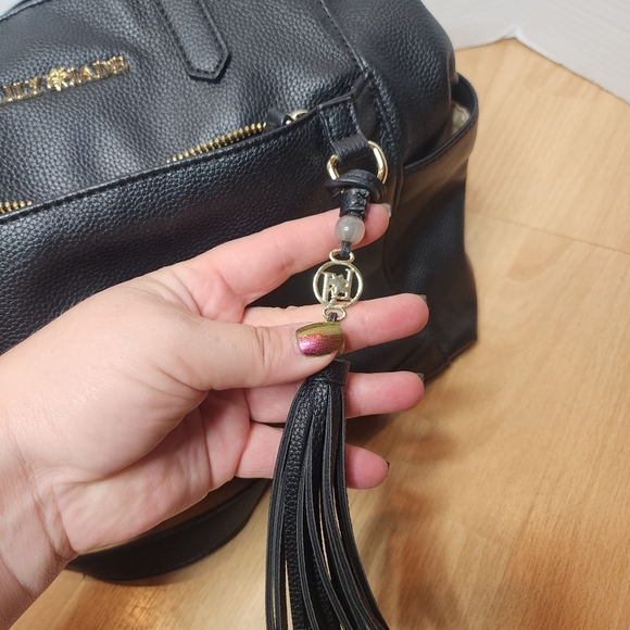 Lily Jade Brittany Vegan Leather Black Convertible Tote Bag Backpack - Picture 3 of 16